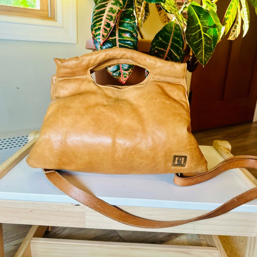 A.S.98 Caramel Leather Crossbody Bag
